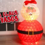 DIY Christmas Plastic Cup Santa Light idea