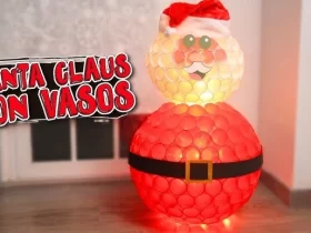 DIY Christmas Plastic Cup Santa Light idea