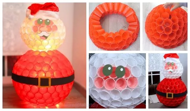 DIY Christmas Plastic Cup Santa Light