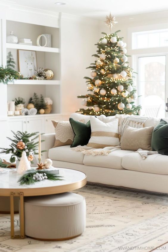  Chic and Modern Christmas Living Room Ideas to Transform Your Home This Holiday Season